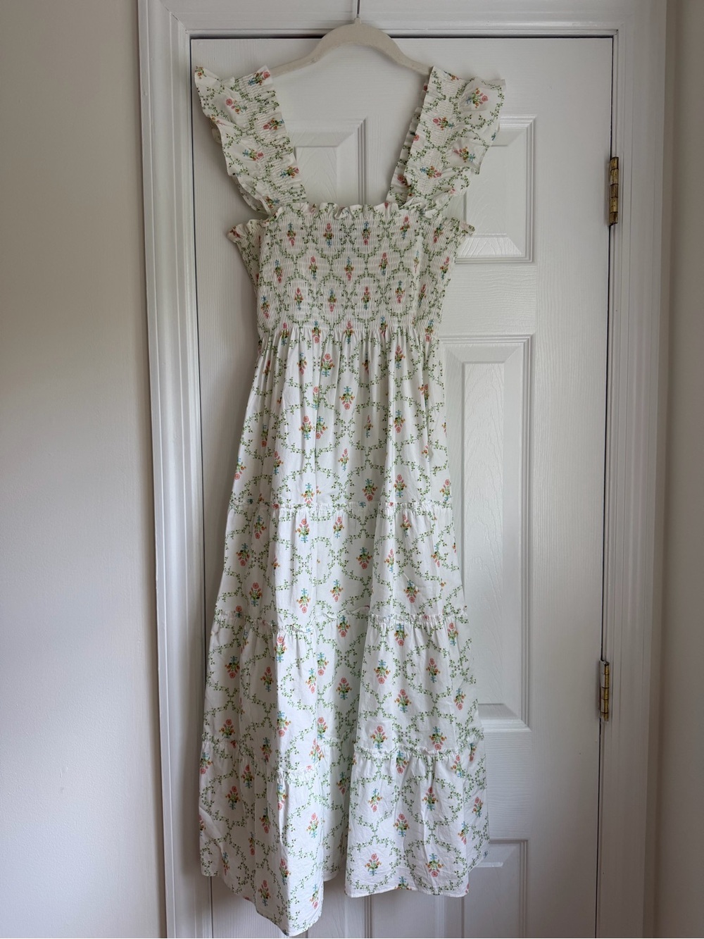 Hill House Ellie Nap Dress in Pastel Trellis, Size XS